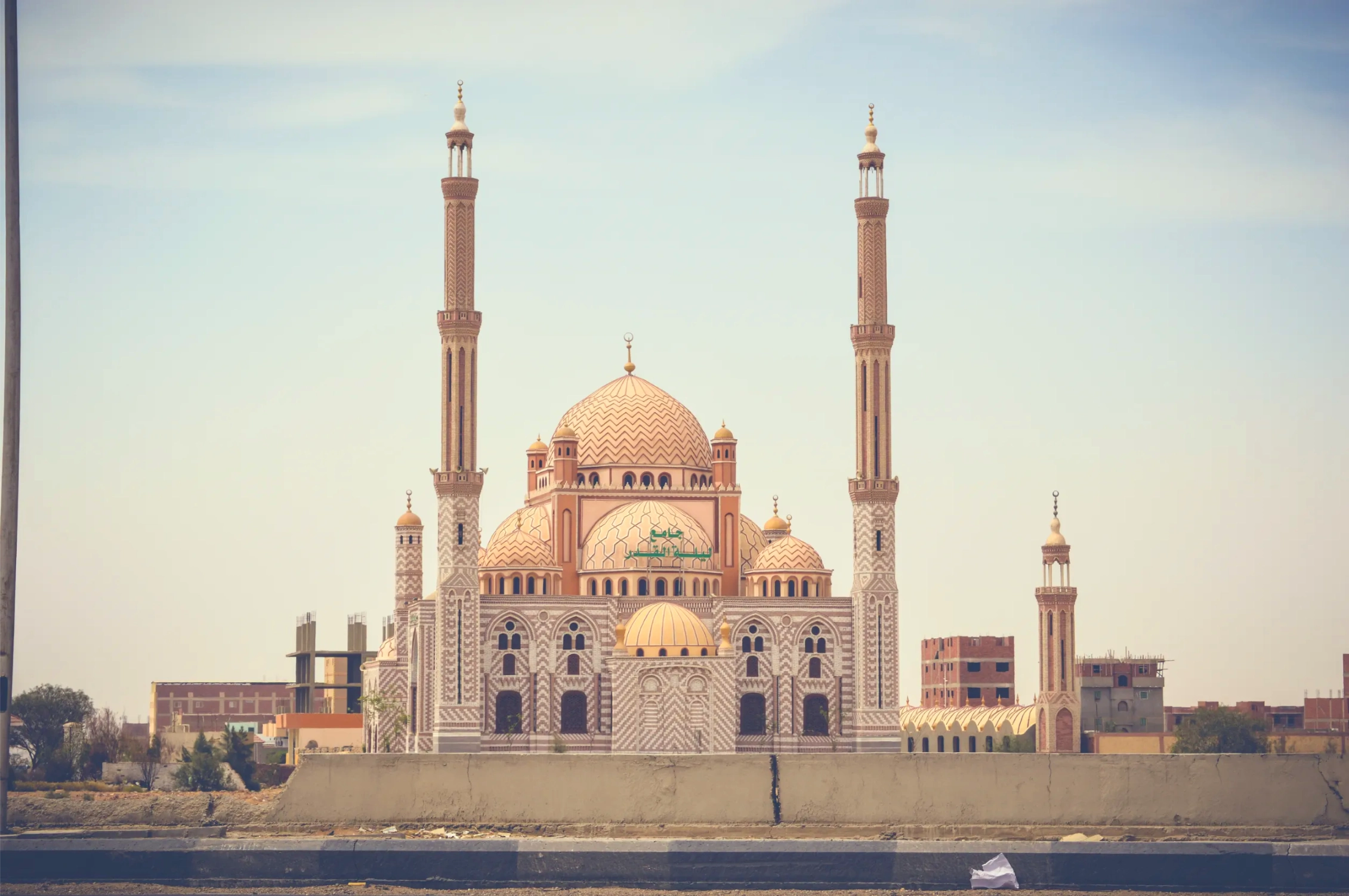al qadr mosque at cairo ismaileya desert road in egypt