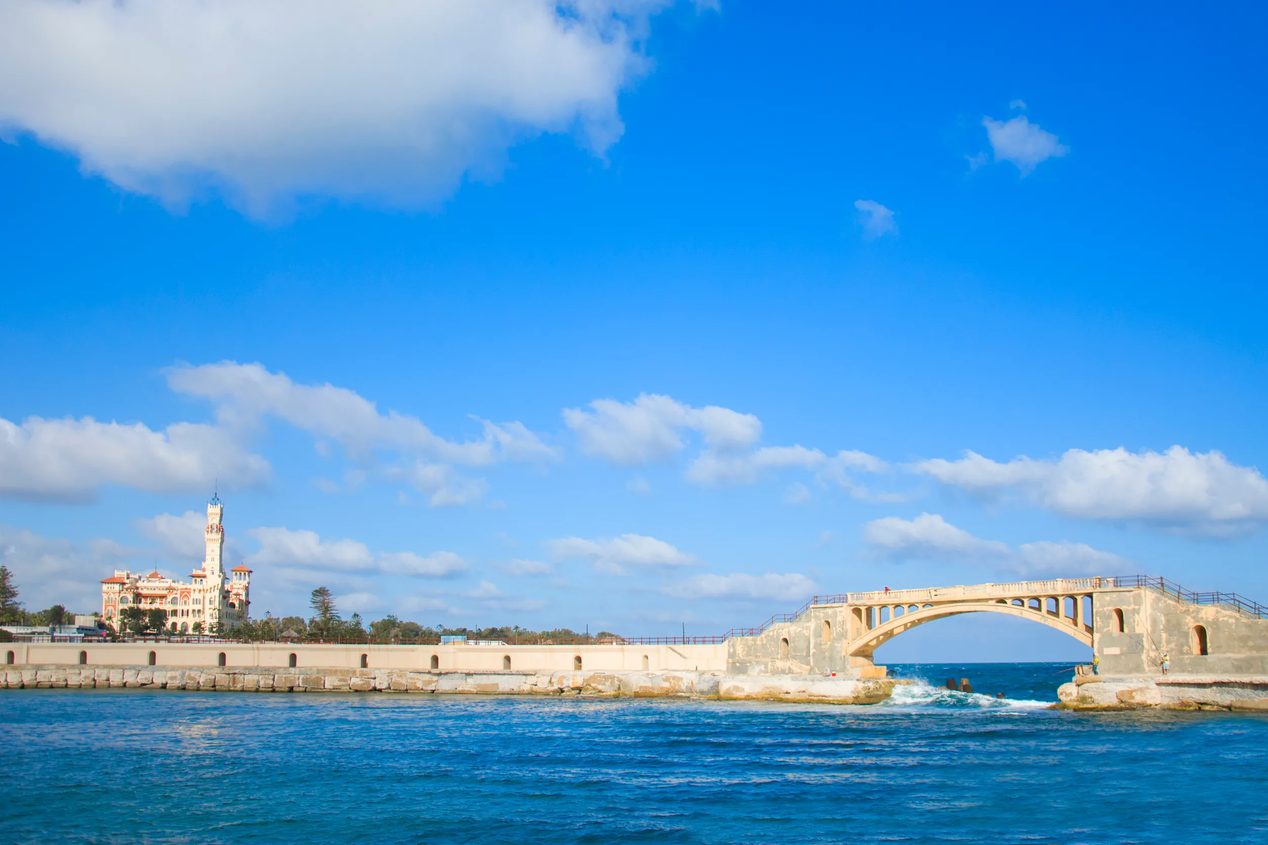 bridge in alexandria and palace egypt