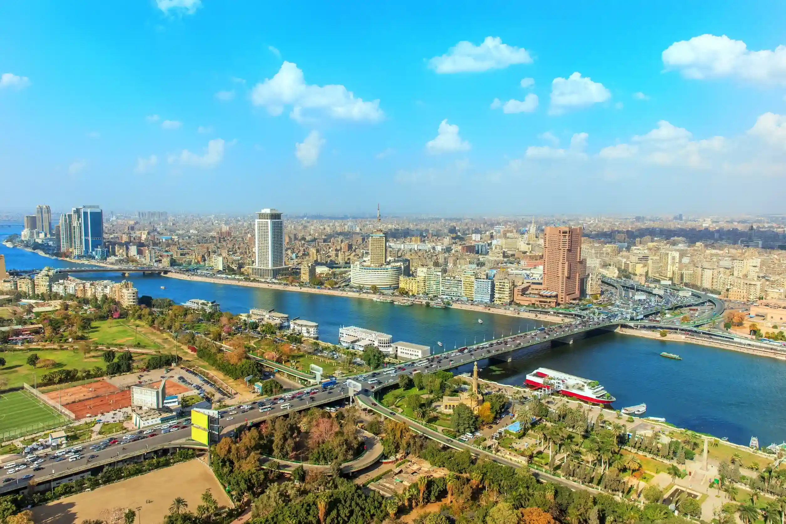 cairo downtown from above panoramic view egypt