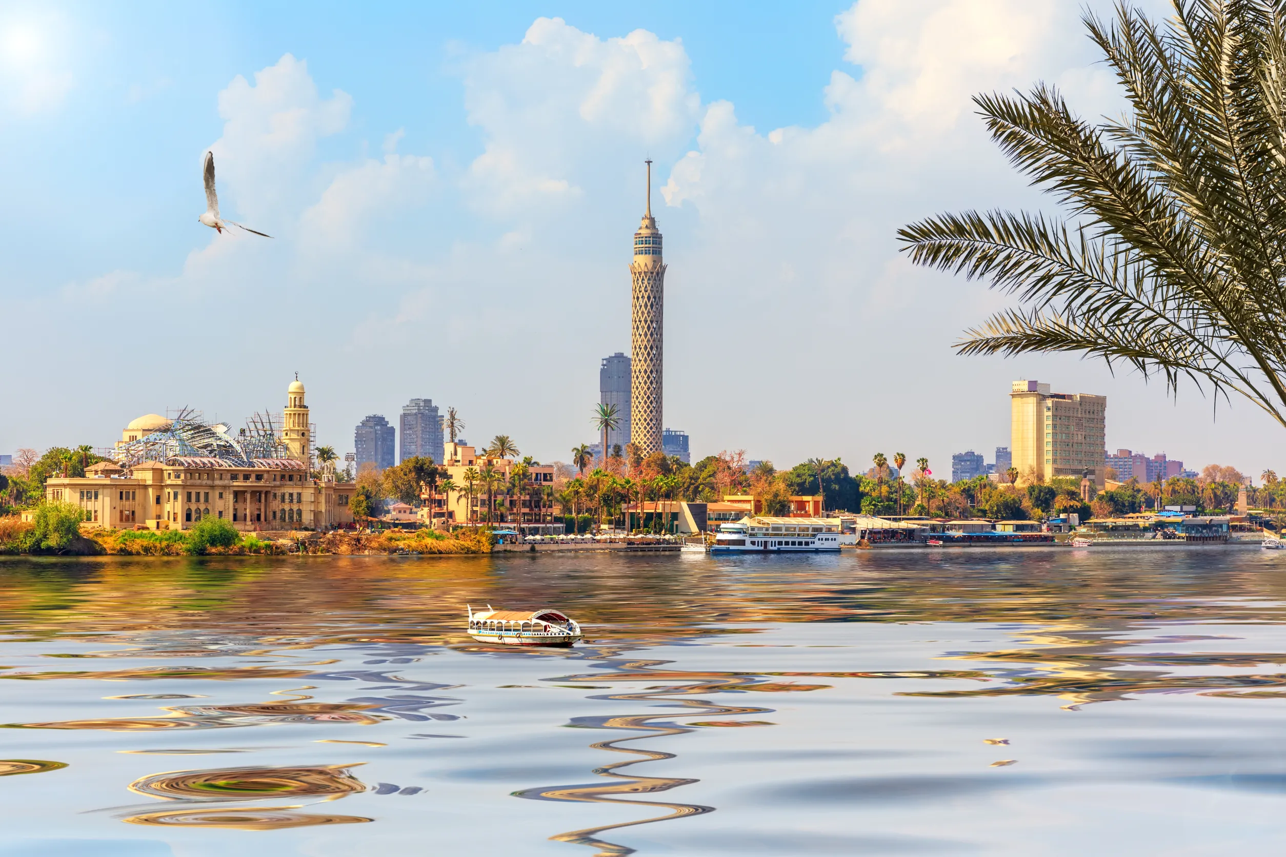 cairo tower in gezira island in the nile egypt