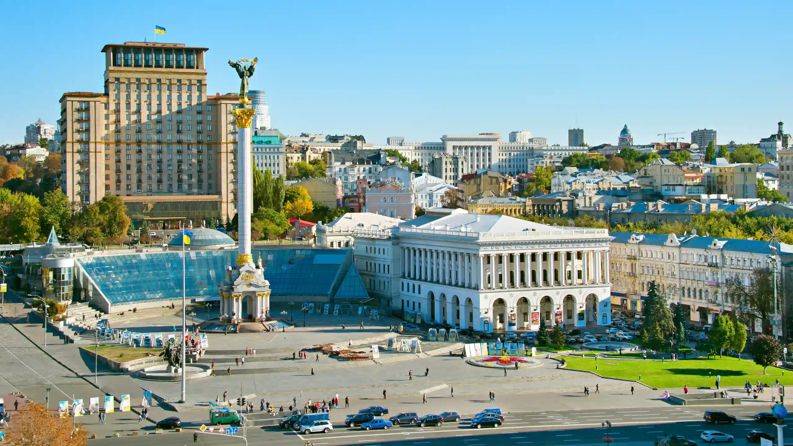 independence square maidan nezalezhnosti in kiev ukraine