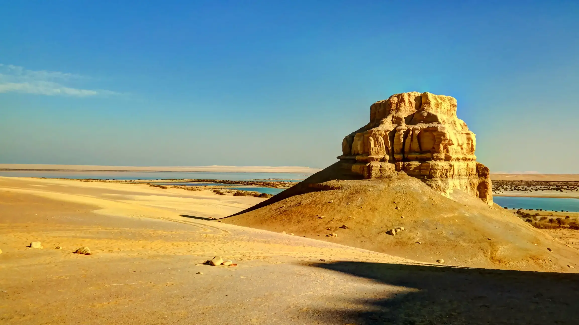 landscape of hill near wadi el rayan faiyum egypt