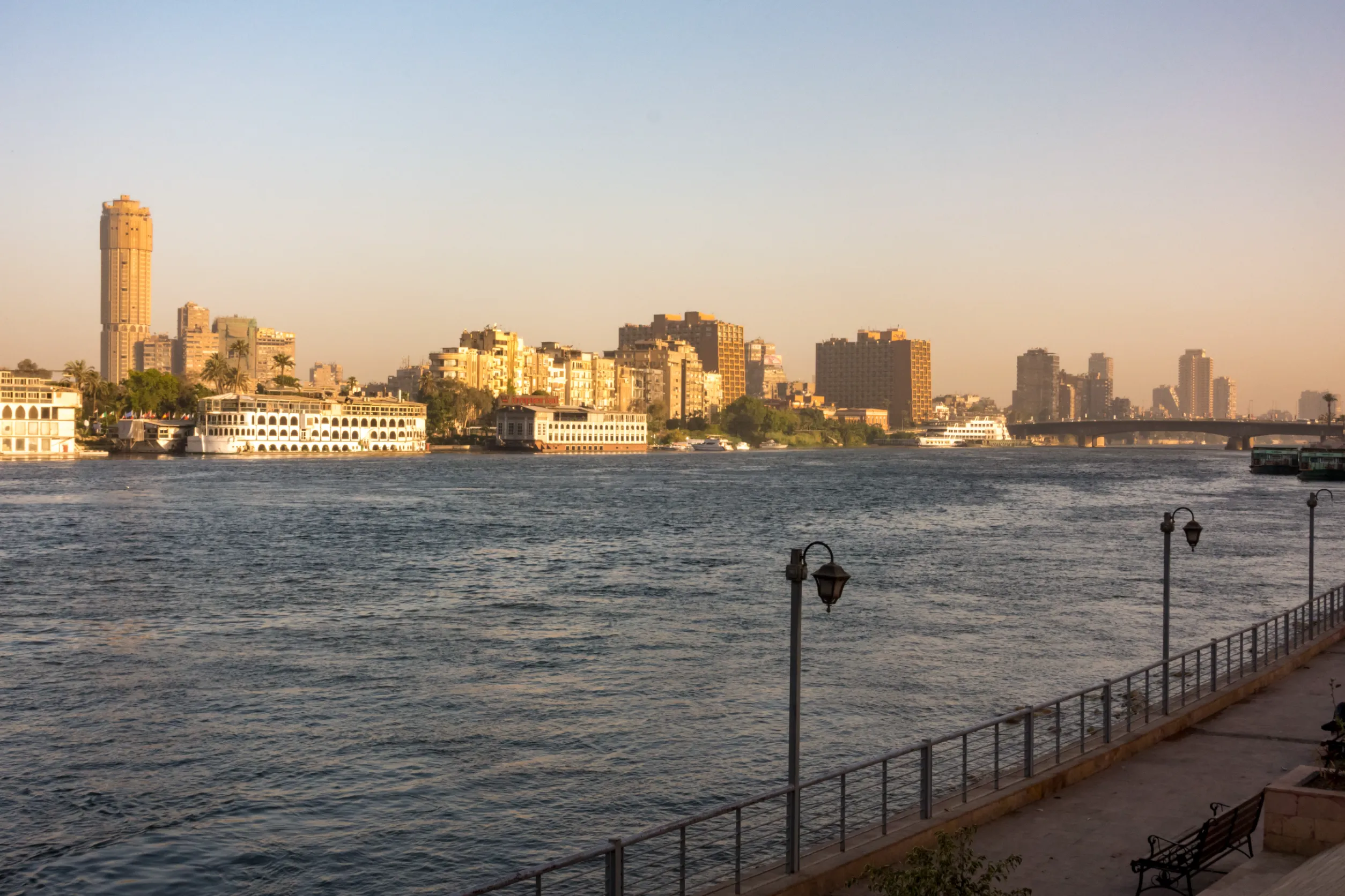 river nile in cairo city egypt
