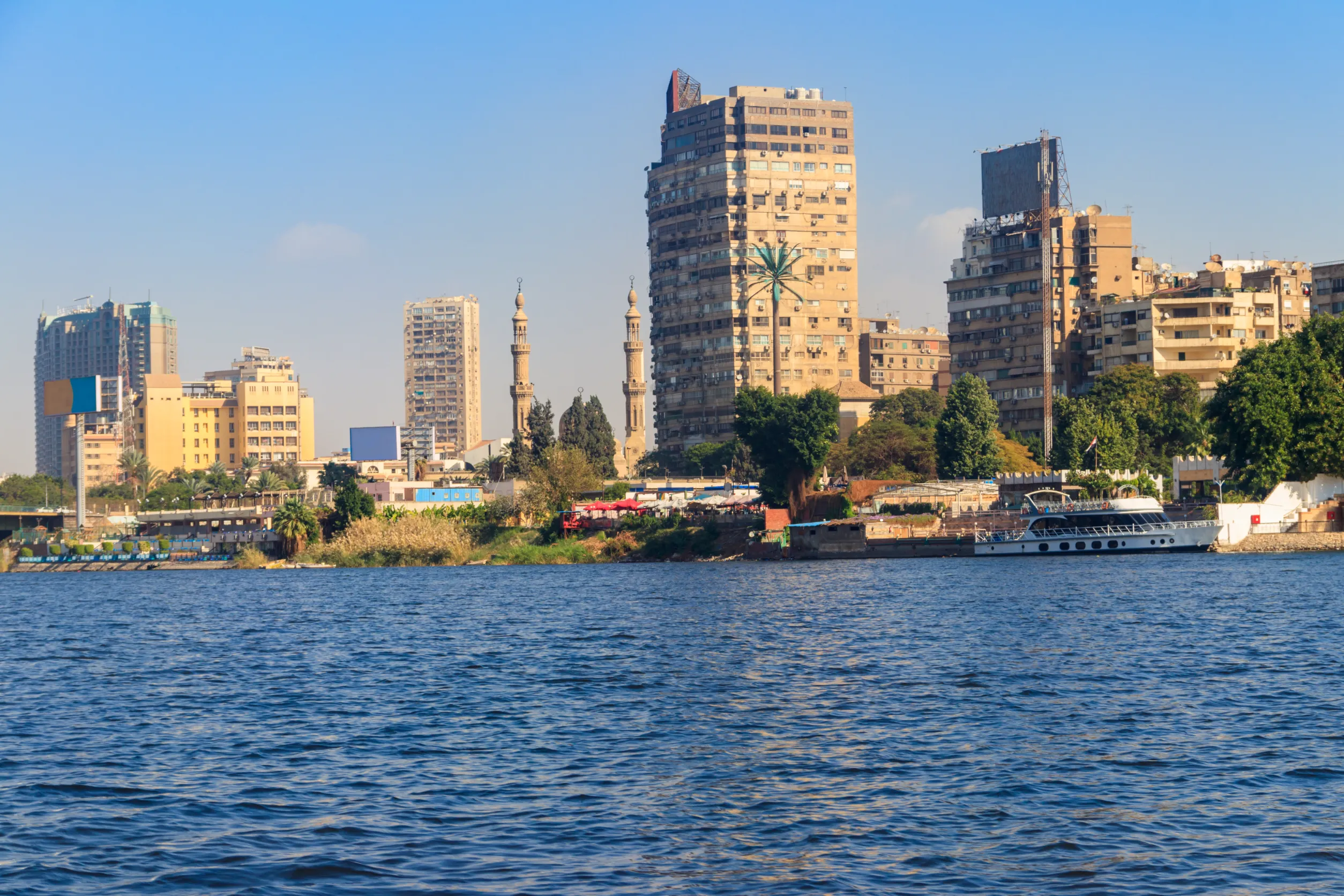 the cairo city and nile river in egypt