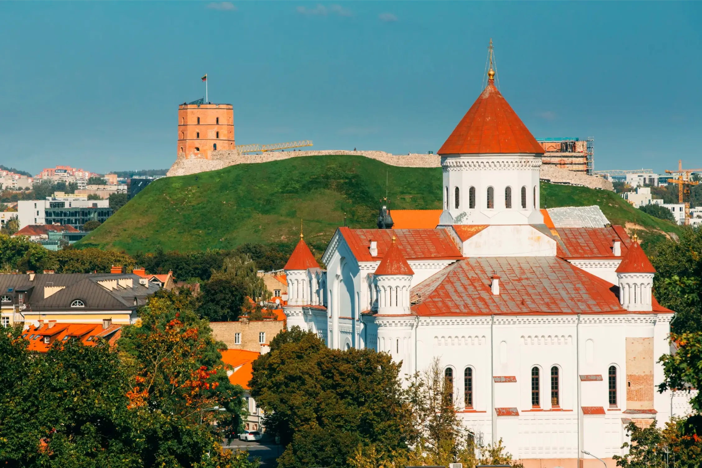 the gediminas cathedral in vilnius lithuania