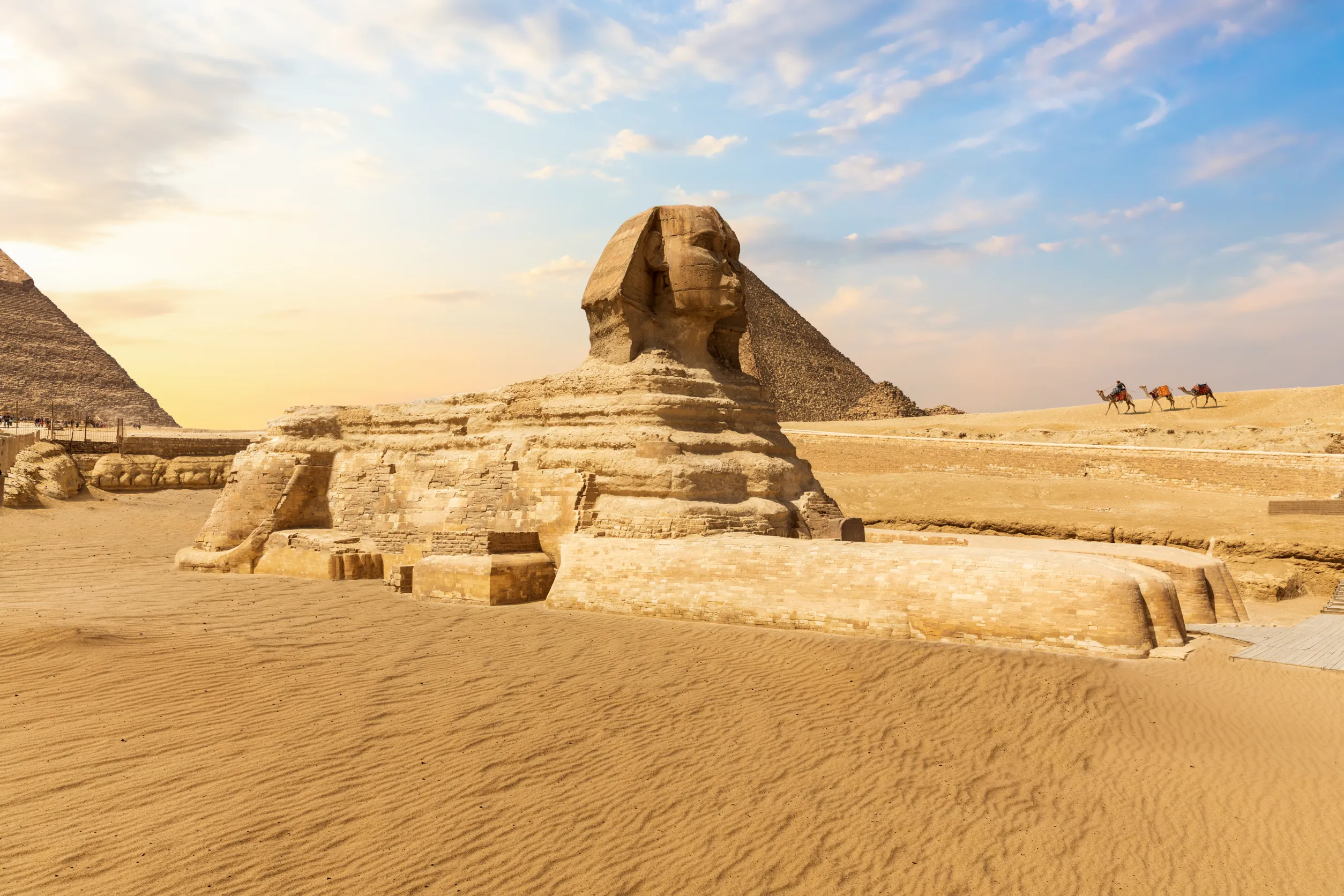 the great sphinx near the pyramids of giza egypt