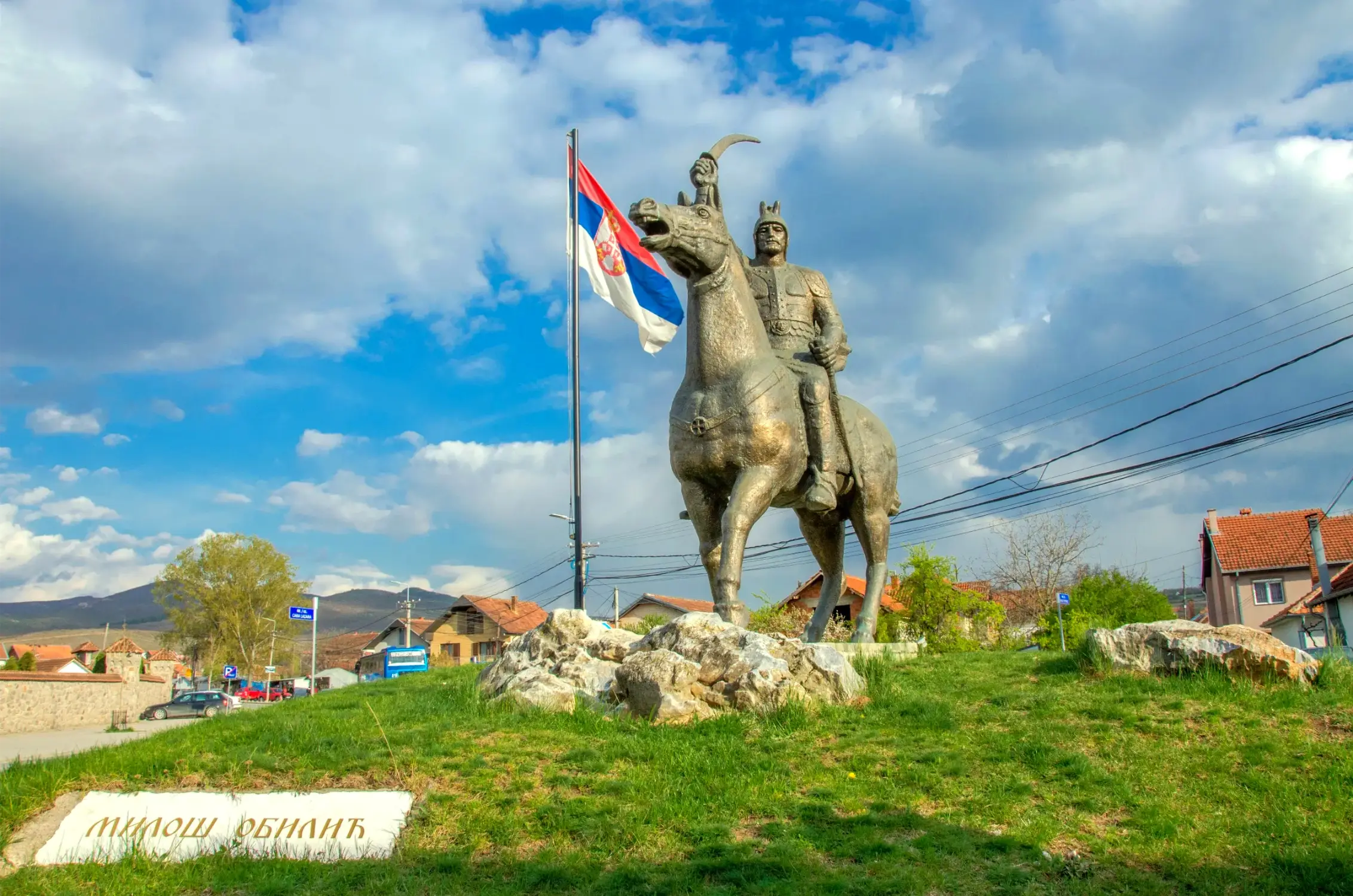 the milos obilic monument gracanica kosovo