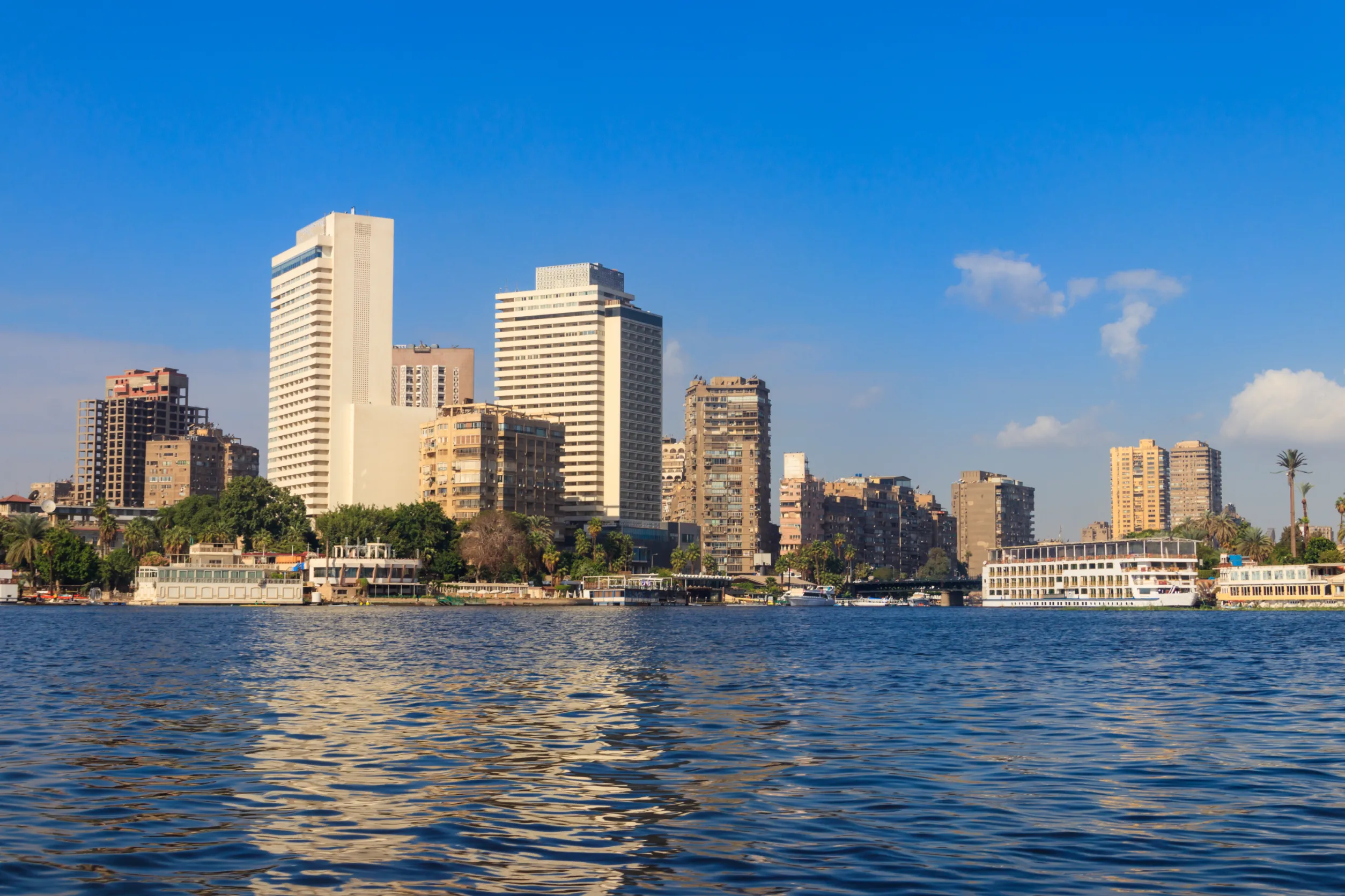 view of cairo city and nile river in egypt