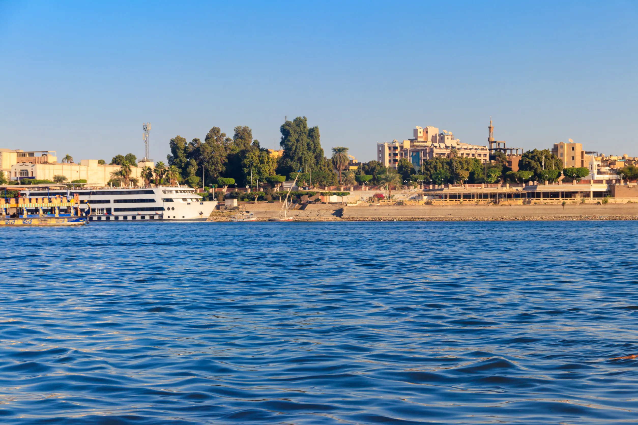 view of nile river in luxor egypt