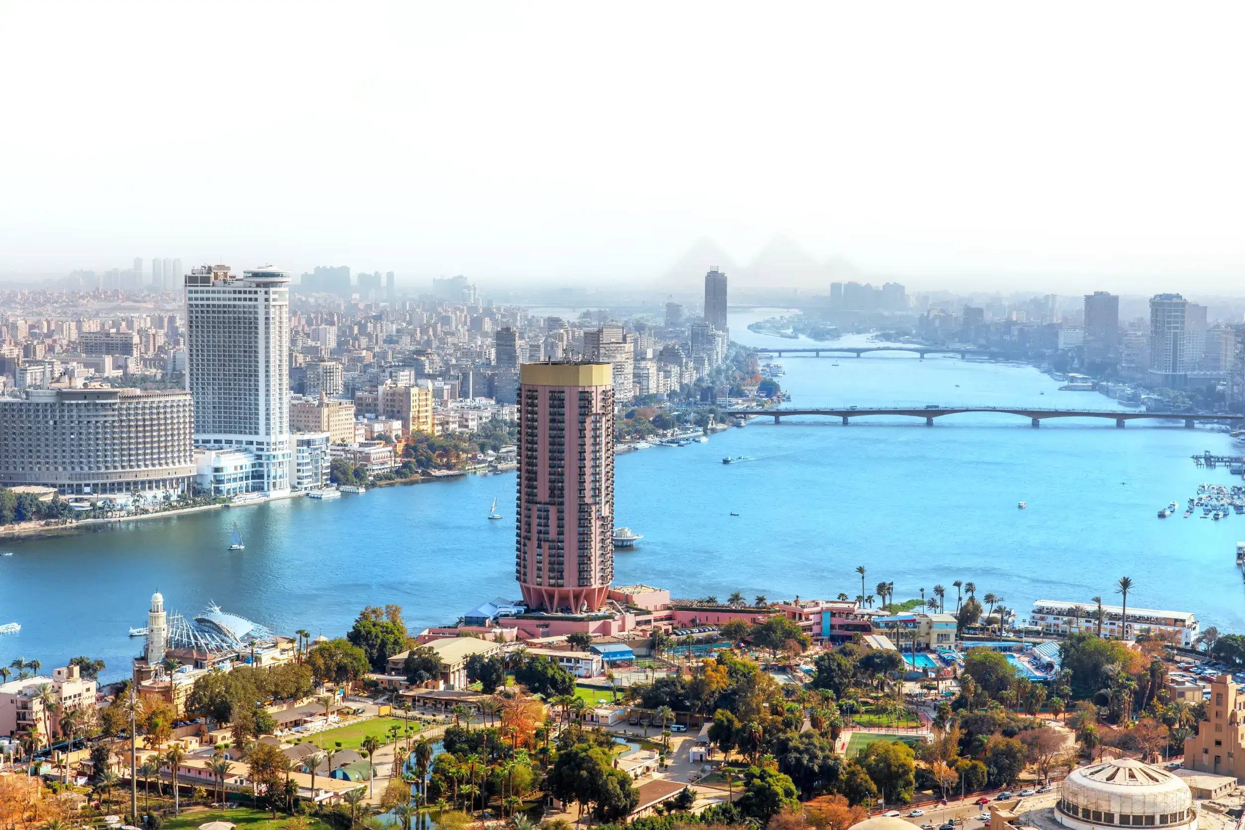 view on gezira island of cairo in egypt